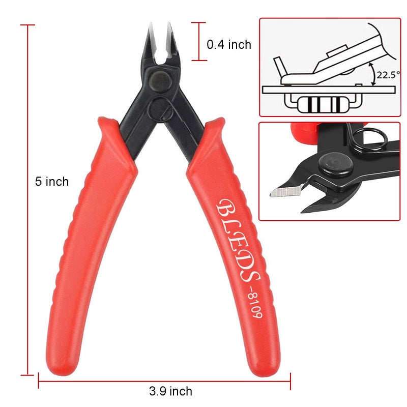 BLEDS Flush Cutter, Wire Cutters, BS-8109 Soft Wire Cutter Pliers Precision Micro Cutter Anti-Slip Flush Cutter for Electronics Aluminum Jewelry 3D Printing Copper Wire Cables Floral - Image 3